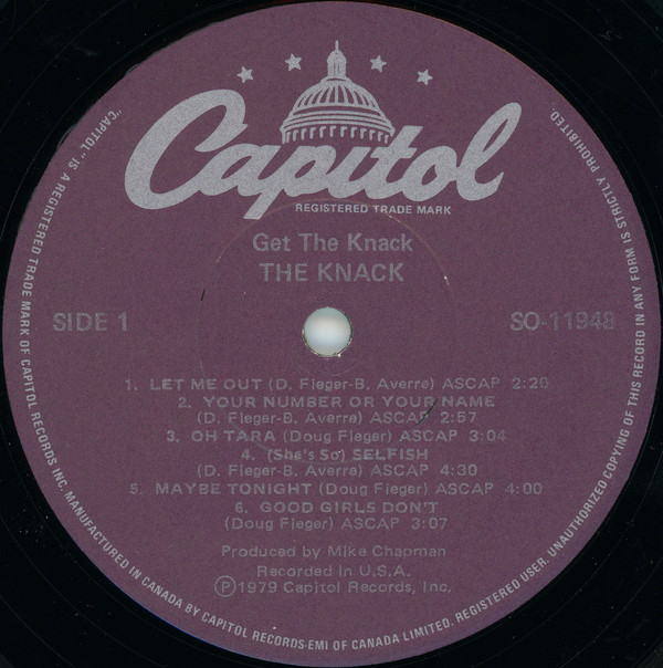 The Knack - Get The Knack | Capitol Records (SO-11948) - 2