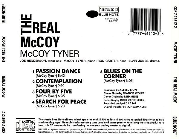McCoy Tyner - The Real McCoy | Blue Note (CDP 7 46512 2) - 2