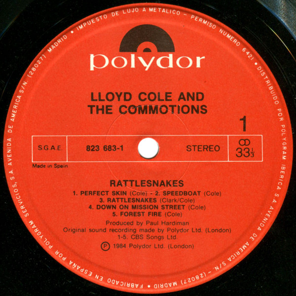 Lloyd Cole & The Commotions - Rattlesnakes | Polydor (823 683-1) - 3
