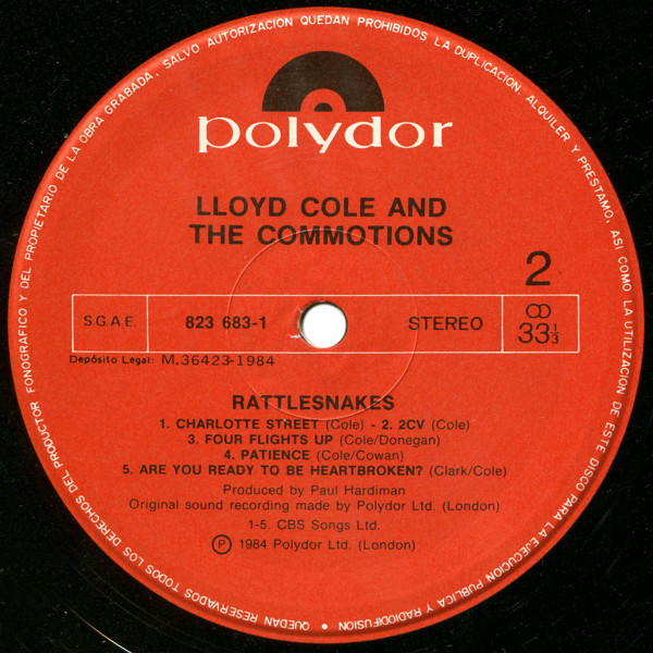 Lloyd Cole & The Commotions - Rattlesnakes | Polydor (823 683-1) - 4