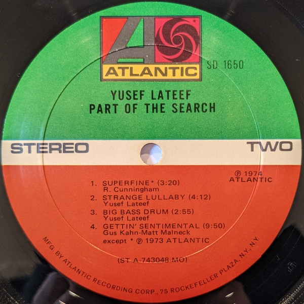 Yusef Lateef - Part Of The Search | Atlantic (SD 1650) - 4 Yusef Lateef - Part Of The Search | Atlantic (SD 1650) - 4