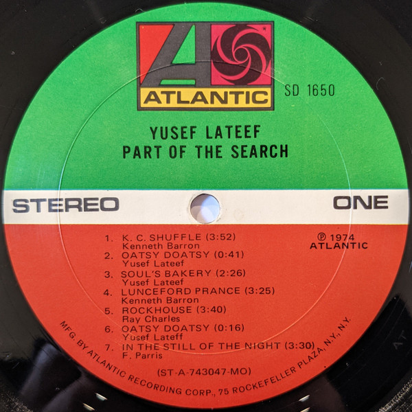 Yusef Lateef - Part Of The Search | Atlantic (SD 1650) - 3 Yusef Lateef - Part Of The Search | Atlantic (SD 1650) - 3