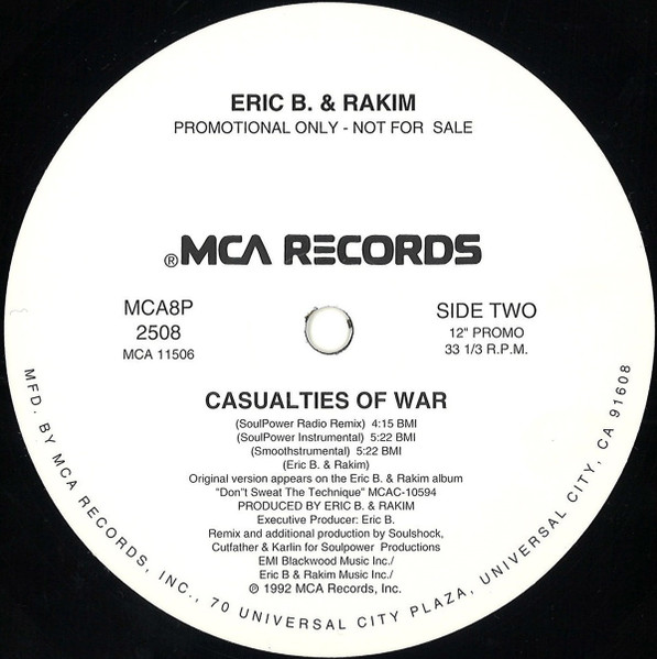 Eric B. & Rakim - Casualties Of War | MCA Records (MCA8P 2508) - 2