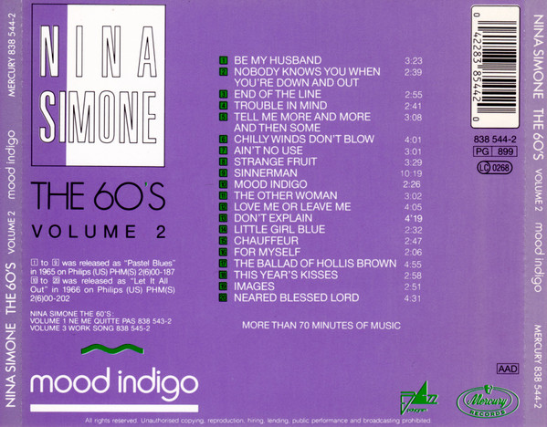 Nina Simone - The 60'S Volume 2 - Mood Indigo | Mercury (838 544-2) - 2 Nina Simone - The 60'S Volume 2 - Mood Indigo | Mercury (838 544-2) - 2