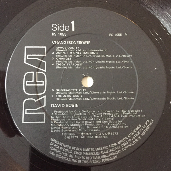 David Bowie - ChangesOneBowie | RCA Victor (RS 1055) - 3 David Bowie - ChangesOneBowie | RCA Victor (RS 1055) - 3