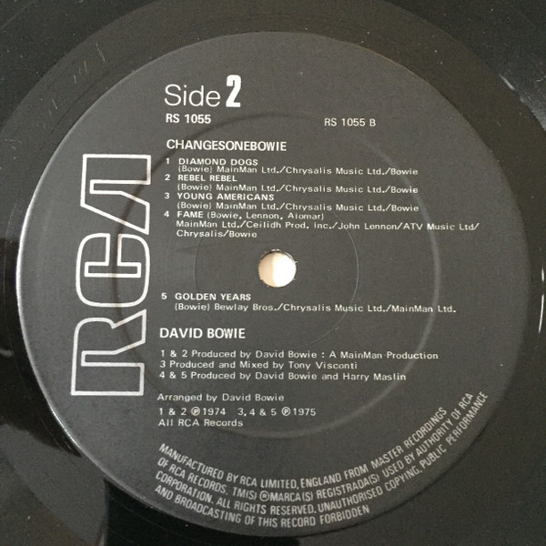 David Bowie - ChangesOneBowie | RCA Victor (RS 1055) - 4 David Bowie - ChangesOneBowie | RCA Victor (RS 1055) - 4