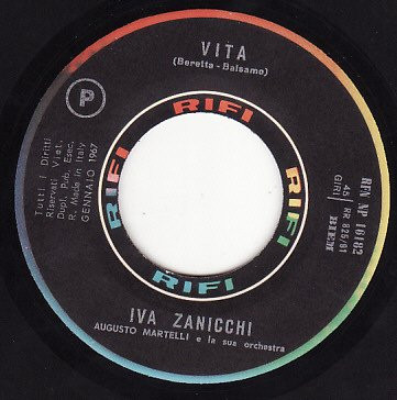 Iva Zanicchi - Non Pensare A Me / Vita | Rifi (RFN - NP 16182) - 4