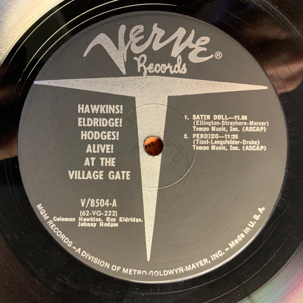 Coleman Hawkins , Roy Eldridge , Johnny Hodges - Hawkins! Eldridge! Hodges! Alive! At The Village Gate! | Verve Records (V-8504) - 3 Coleman Hawkins , Roy Eldridge , Johnny Hodges - Hawkins! Eldridge! Hodges! Alive! At The Village Gate! | Verve Records (V-8504) - 3