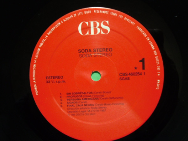 Soda Stereo - Soda Stereo | CBS (CBS 460254 1) - 3