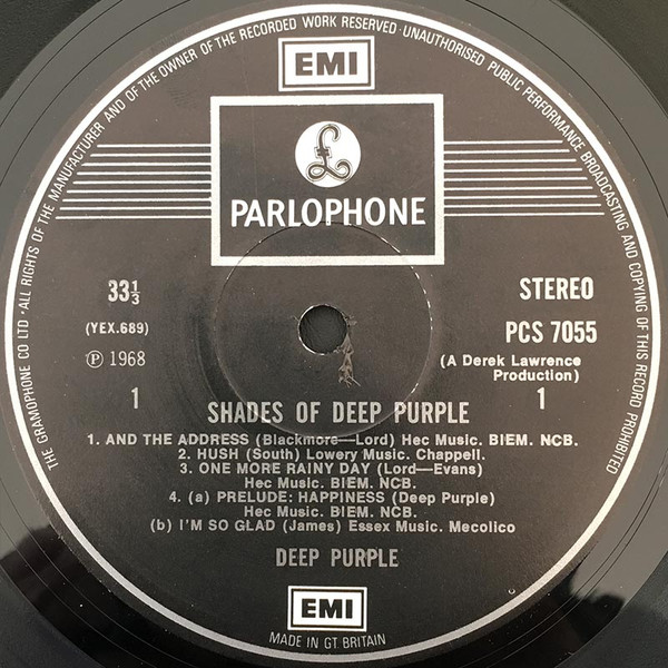 Deep Purple - Shades Of Deep Purple | Parlophone (PCS 7055) - 3