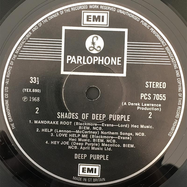 Deep Purple - Shades Of Deep Purple | Parlophone (PCS 7055) - 4