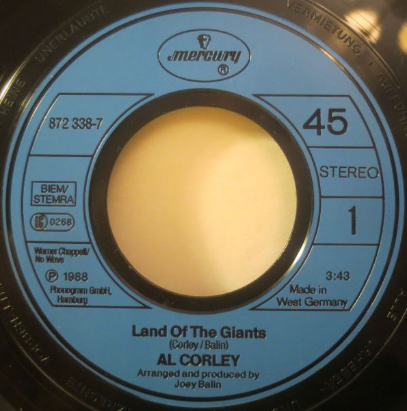 Al Corley - Land Of The Giants | Mercury (872 338-7) - 3