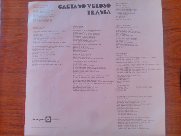 Caetano Veloso - Transa | Philips (6349 026) - 4