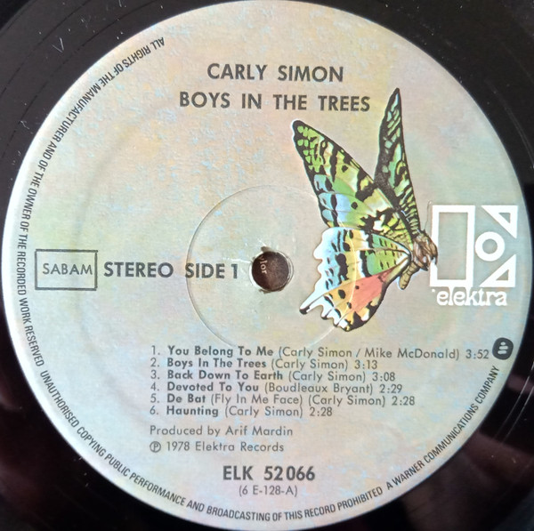 Carly Simon - Boys In The Trees | Elektra (ELK 52 066) - 3 Carly Simon - Boys In The Trees | Elektra (ELK 52 066) - 3