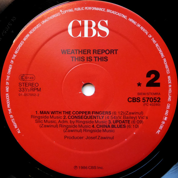 Weather Report - This Is This | CBS (CBS 57052) - 2 Weather Report - This Is This | CBS (CBS 57052) - 2