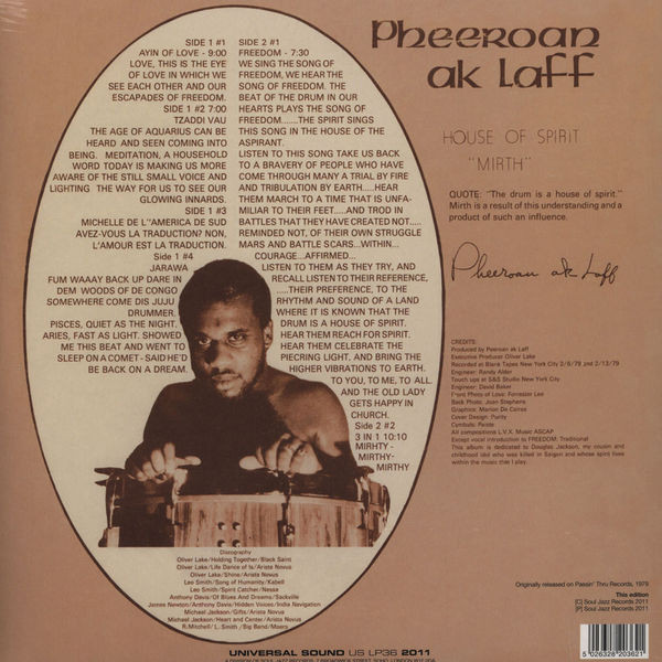 Pheeroan Aklaff - House Of Spirit: Mirth | Universal Sound (US LP36) Pheeroan Aklaff - House Of Spirit: Mirth | Universal Sound (US LP36)