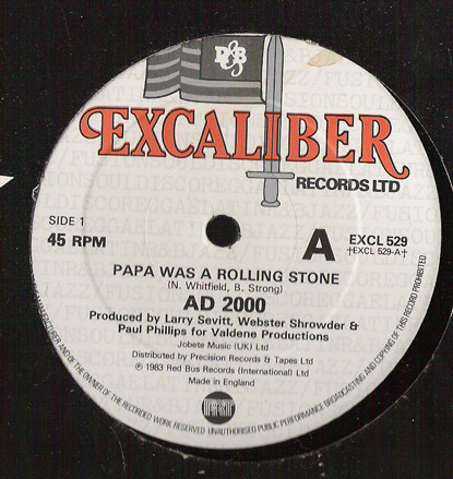 A.D. 2000 - Papa Was A Rolling Stone | Excaliber Records Ltd. (EXCL 529) - main A.D. 2000 - Papa Was A Rolling Stone | Excaliber Records Ltd. (EXCL 529) - main