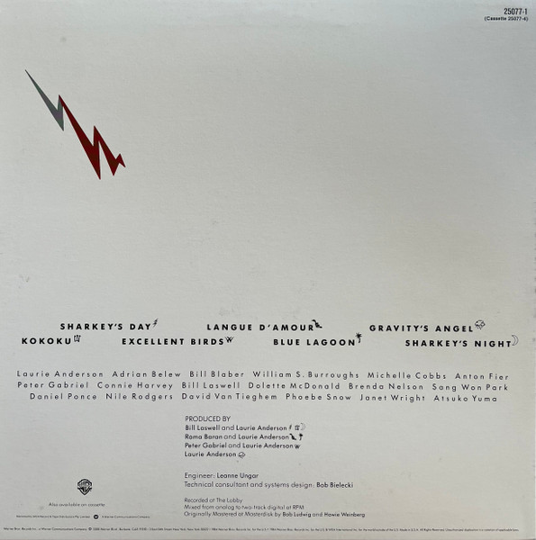 Laurie Anderson - Mister Heartbreak | Warner Bros. Records (25077-1) - 2 Laurie Anderson - Mister Heartbreak | Warner Bros. Records (25077-1) - 2