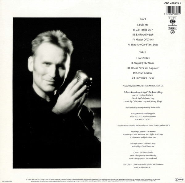 Colin Hay - Looking For Jack | CBS (CBS 450355 1) - 2 Colin Hay - Looking For Jack | CBS (CBS 450355 1) - 2