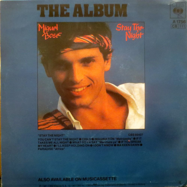 Miguel Bosé - What Do Ya Say | CBS (A1756, CBSA 1756) - 2