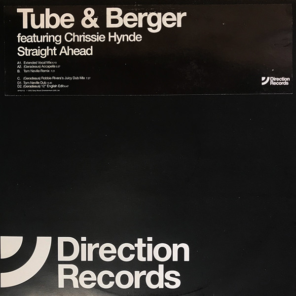 Tube & Berger featuring Chrissie Hynde - Straight Ahead | Direction Records (XPR3712)