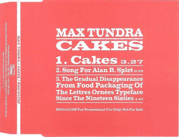 Max Tundra - Cakes | Domino (RUG101CDP)