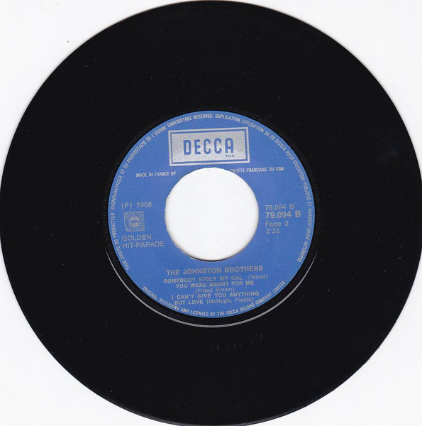 The Johnston Brothers - Yes, Sir That's My Baby | Decca (79.094 B) - 3