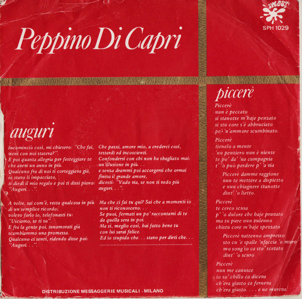 Peppino Di Capri - Auguri... | Splash (SPH 1029) - 2