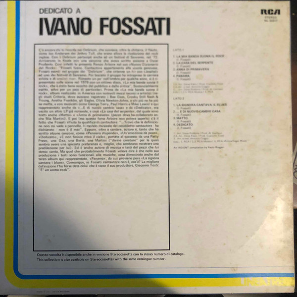Ivano Fossati - Dedicato A | RCA (NL 33317) - 2 Ivano Fossati - Dedicato A | RCA (NL 33317) - 2
