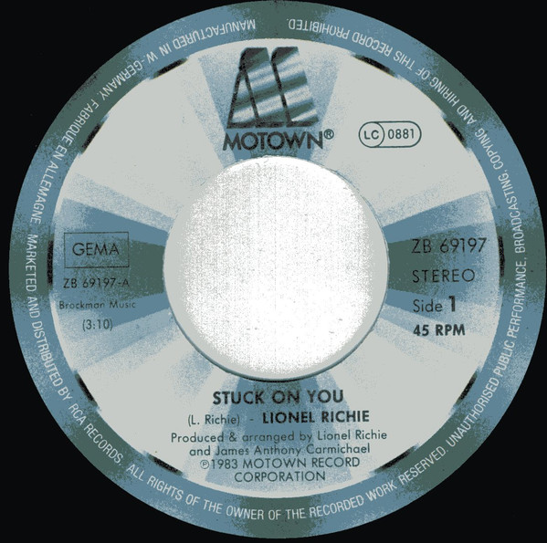 Lionel Richie - Stuck On You | Motown (ZB 69197) - 3
