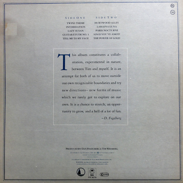 Dan Fogelberg & Tim Weisberg - Twin Sons Of Different Mothers | Epic (EPC 82774) - 4 Dan Fogelberg & Tim Weisberg - Twin Sons Of Different Mothers | Epic (EPC 82774) - 4