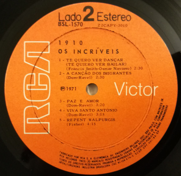 Os Incríveis - 1910 | RCA Victor (BSL 1570) - 4 Os Incríveis - 1910 | RCA Victor (BSL 1570) - 4