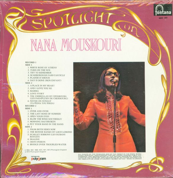 Nana Mouskouri - Spotlight On | Fontana (6641 197) - 2 Nana Mouskouri - Spotlight On | Fontana (6641 197) - 2