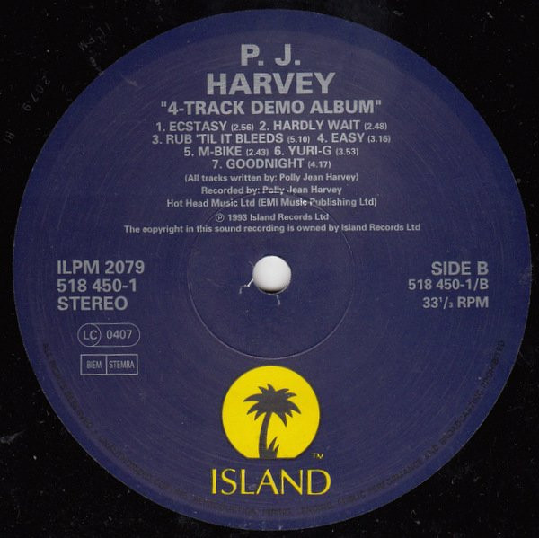 PJ Harvey - 4-Track Demos | Island Records (ILPM 2079) - 3 PJ Harvey - 4-Track Demos | Island Records (ILPM 2079) - 3