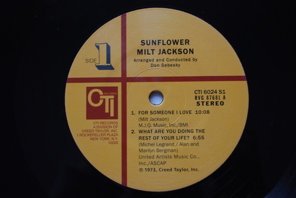 Milt Jackson - Sunflower | Pure Pleasure Records (PPAN CTI6024) - 2