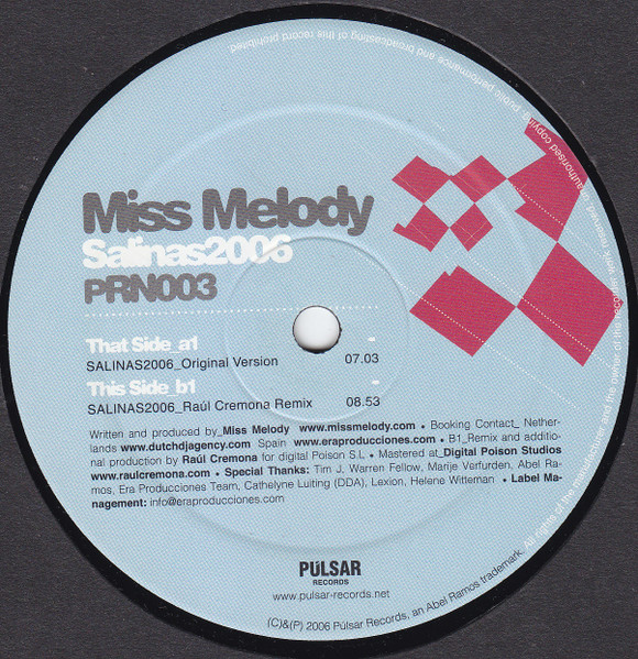 Miss Melody - Salinas 2006 | Púlsar Records (PRN003)