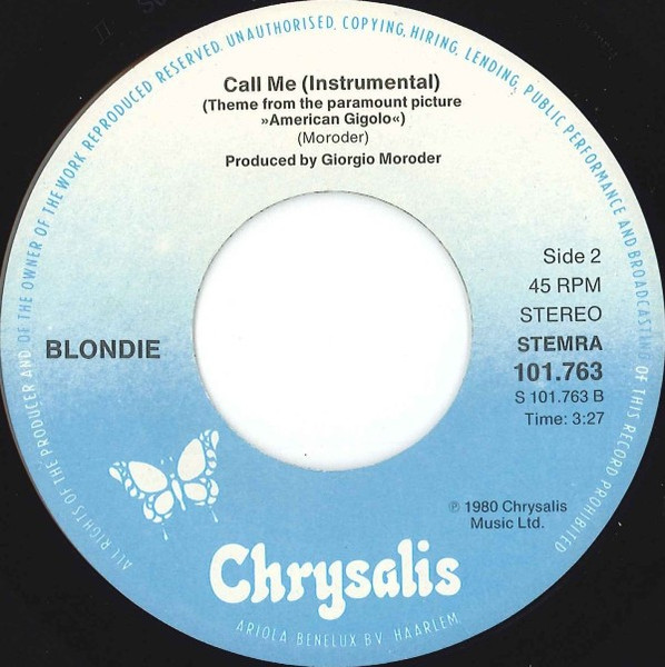 Blondie - Call Me | Chrysalis (101.763) - 4 Blondie - Call Me | Chrysalis (101.763) - 4