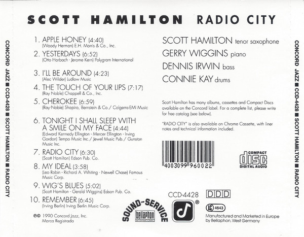Scott Hamilton - Radio City | Concord Jazz (CCD-4428) - 3