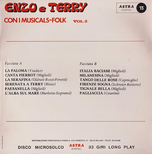Enzo & Terry Con Musicals Folk - Enzo E Terry Vol. 2 | Astra (ASTRA 13) - 2 Enzo & Terry Con Musicals Folk - Enzo E Terry Vol. 2 | Astra (ASTRA 13) - 2