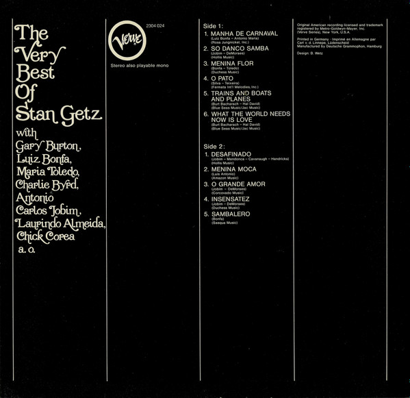 Stan Getz - The Very Best Of Stan Getz | Verve Records (2304 024) - 2