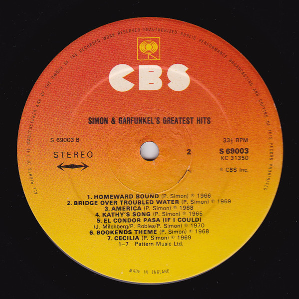 Simon & Garfunkel - Simon And Garfunkel's Greatest Hits | CBS (S 69003) - 4 Simon & Garfunkel - Simon And Garfunkel's Greatest Hits | CBS (S 69003) - 4