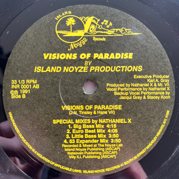 Island Noyze Productions - Visions Of Paradise | Island Noyze Records (INR 0001) - 2 Island Noyze Productions - Visions Of Paradise | Island Noyze Records (INR 0001) - 2
