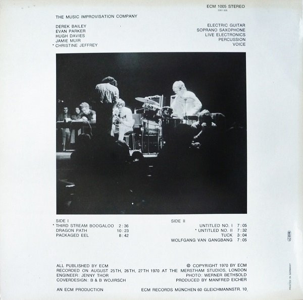 The Music Improvisation Company - The Music Improvisation Company | ECM Records (ECM 1005 ST) - 2