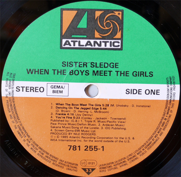 Sister Sledge - When The Boys Meet The Girls | Atlantic (781 255-1) - 4 Sister Sledge - When The Boys Meet The Girls | Atlantic (781 255-1) - 4