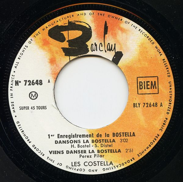 Les Costella - 1er Enregistrement Public De La Bostella | Barclay (72.648 M)