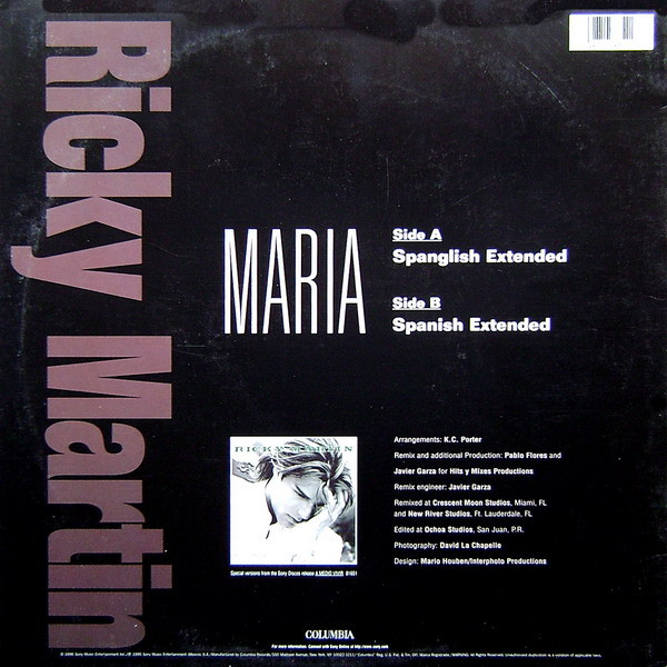 Ricky Martin - Maria (Remixes) | Columbia (44-78352) - 2