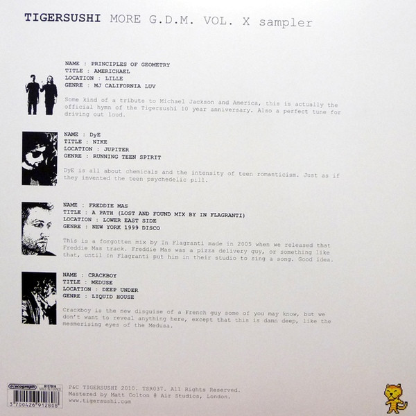 Various - More G.D.M. Vol. X Sampler | Tigersushi (TSR037) - main