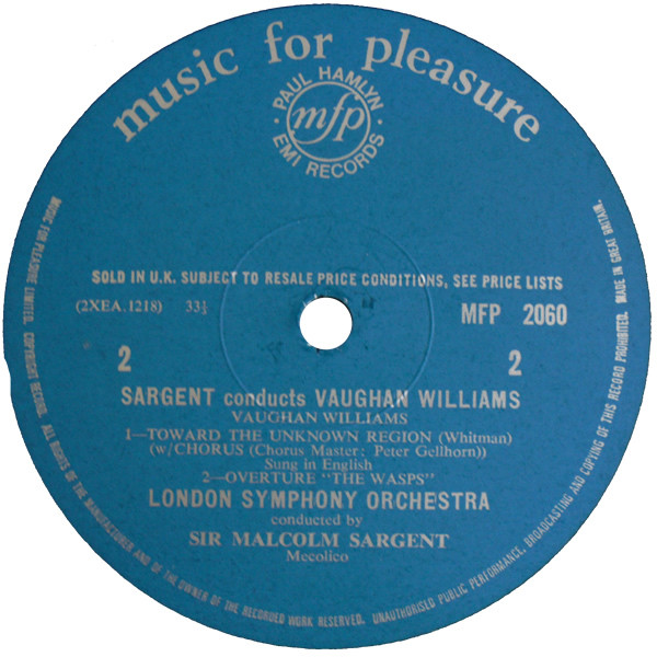 Sir Malcolm Sargent Conducts Ralph Vaughan Williams - Sir Malcolm Sargent Conducts Vaughan Williams | Music For Pleasure (MFP 2060) - 3