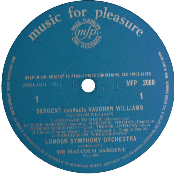 Sir Malcolm Sargent Conducts Ralph Vaughan Williams - Sir Malcolm Sargent Conducts Vaughan Williams | Music For Pleasure (MFP 2060) - 2