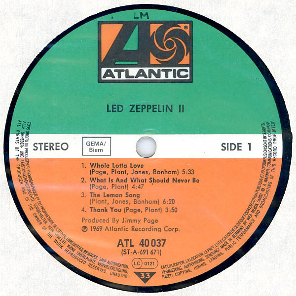 Led Zeppelin - Led Zeppelin II | Atlantic (ATL 40 037) - 4 Led Zeppelin - Led Zeppelin II | Atlantic (ATL 40 037) - 4